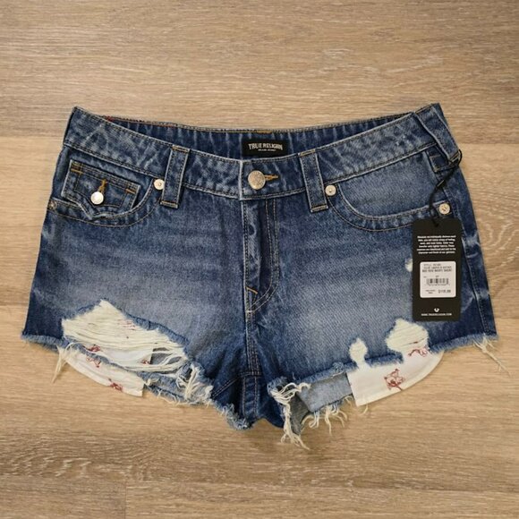 True Religion Mid Rise Booty Shorts SZ SMALL - BNWT - Picture 4 of 8